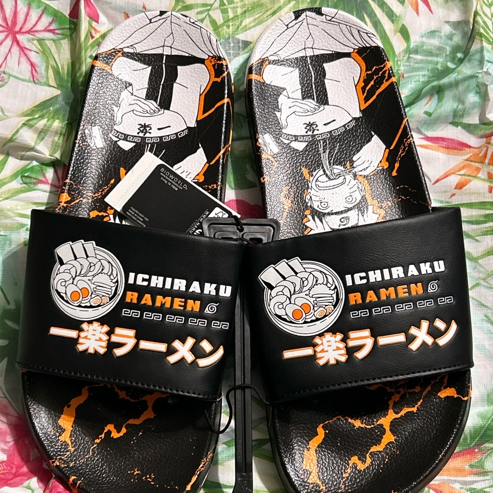 Black and Orange Men's Slides